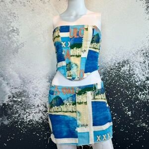 White Fox    Set   Skirt Size M Corset Size M Color Blue And White